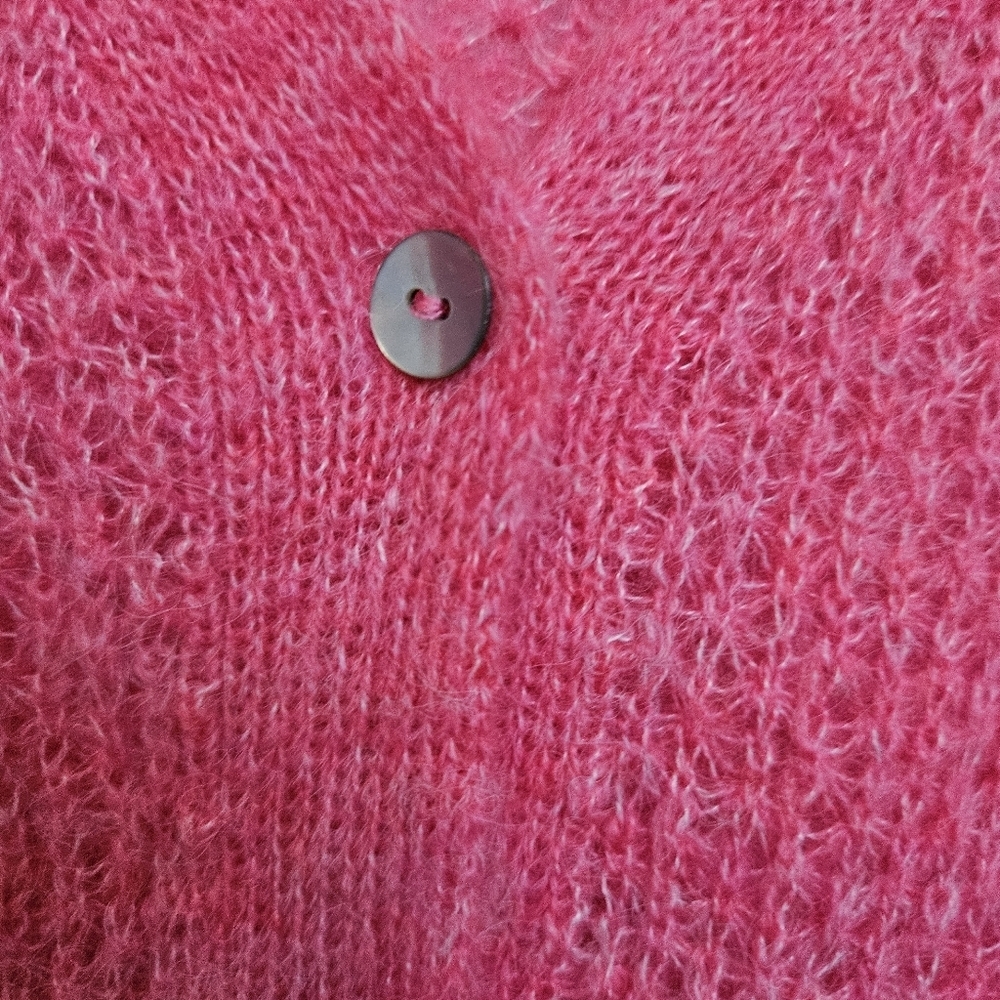 Mango Sz XS Boxy Wool Laine Blend Oversized Pink Open Cropped Cardigan  Sweater - Picture 7 of 12